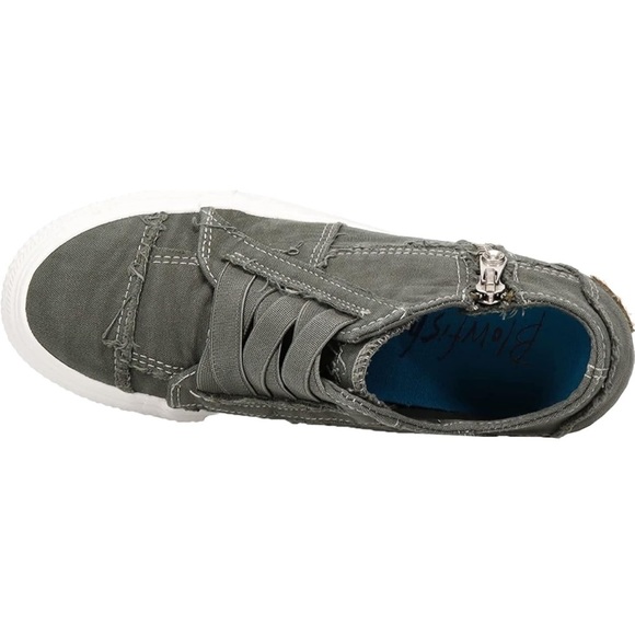 Blowfish Malibu Mamba Hidden Wedge Heel Sneakers Sage Green Gray zip closure - Picture 7 of 10